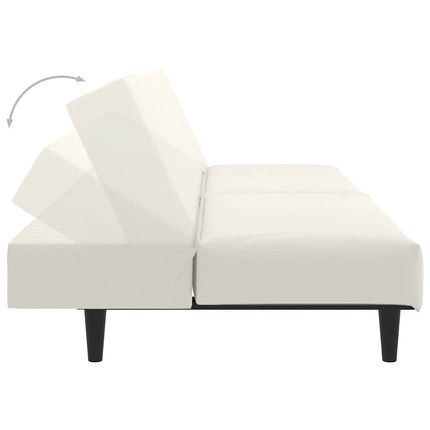 2-personers sovesofa fløjl cremefarvet