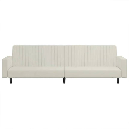 2-personers sovesofa fløjl cremefarvet