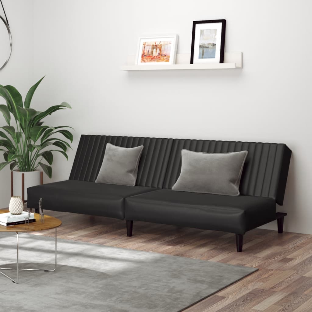 2-personers sovesofa kunstlæder brun billede