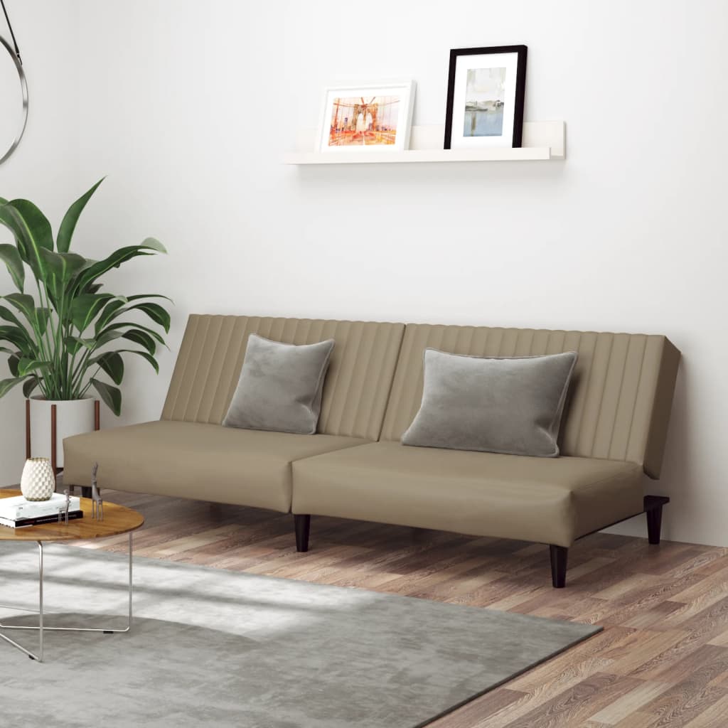 2-Personers Sovesofa Kunstlæder - Cappuccino / Uden armlæn