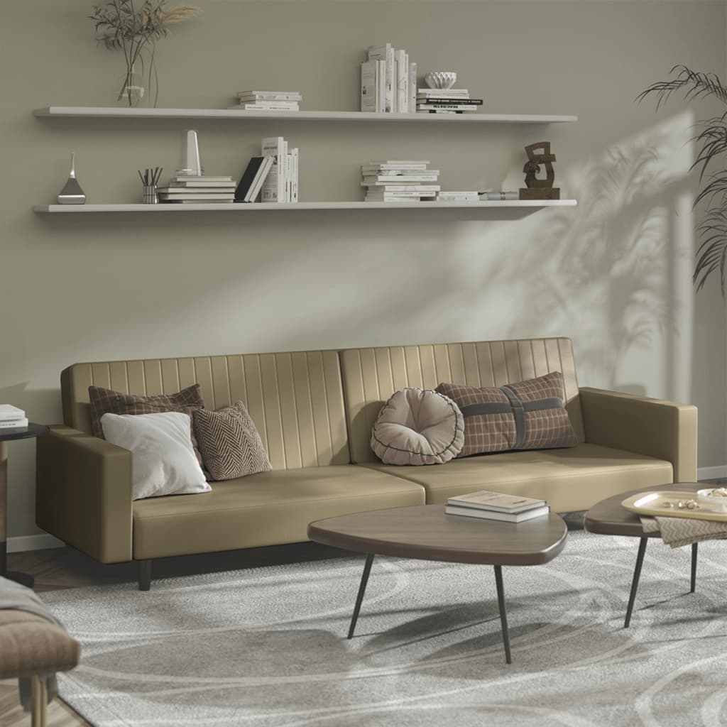2-personers sovesofa kunstlæder cappuccinofarvet billede