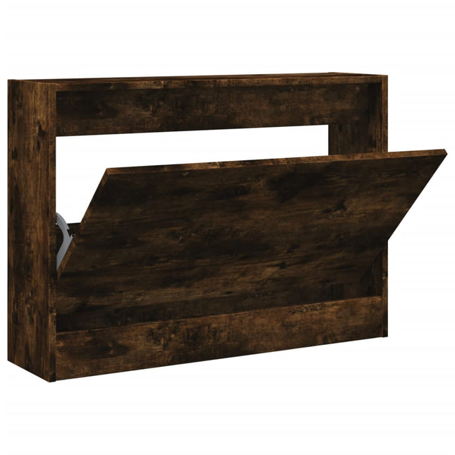 skoskab 80x21x57 cm konstrueret træ røget egetræsfarve