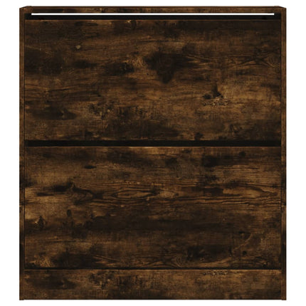 skoskab 80x21x87,5 cm konstrueret træ røget egetræsfarve