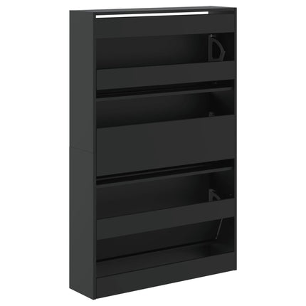skoreol 80x21x125,5 cm konstrueret træ sort