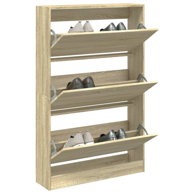 skoreol 80x21x125,5 cm konstrueret træ sonoma-eg