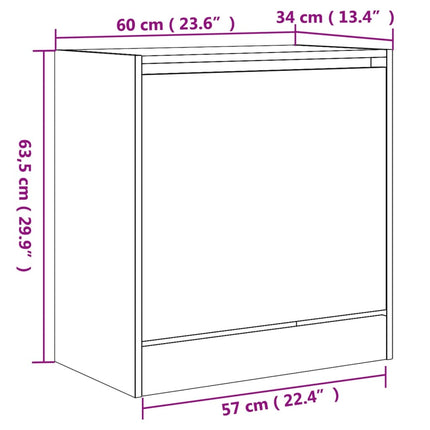 skoreol 60x34x63,5 cm konstrueret træ sort