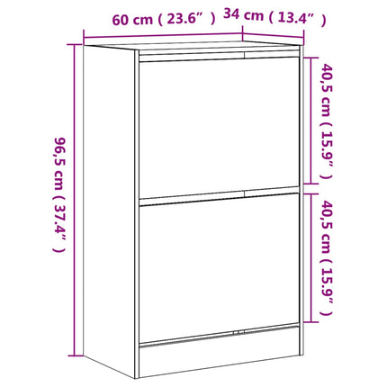 skoreol 60x34x96,5 cm konstrueret træ grå sonoma-eg