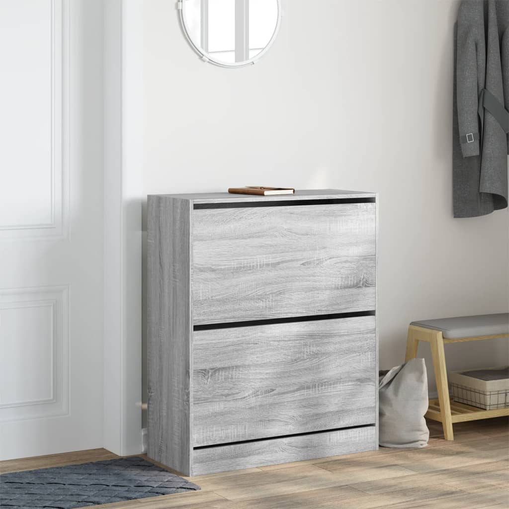 skoreol 80x34x96,5 cm konstrueret træ grå sonoma-eg