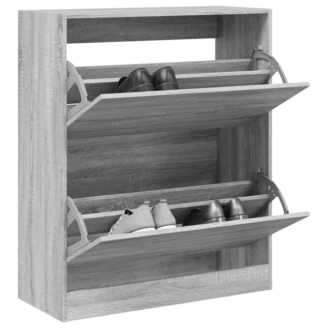 skoreol 80x34x96,5 cm konstrueret træ grå sonoma-eg