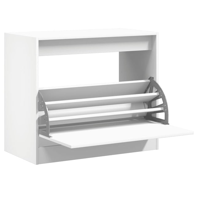 skoskab 80x42x69 cm konstrueret træ hvid