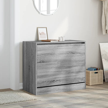 skoskab 80x42x69 cm konstrueret træ grå sonoma-eg