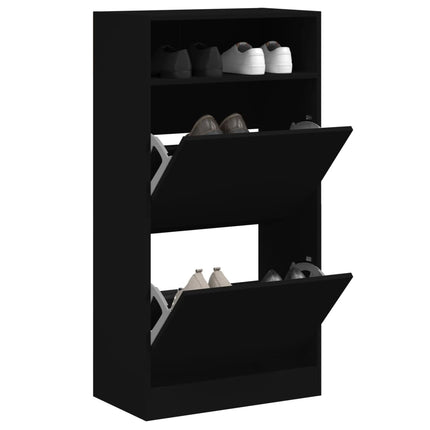skoreol 60x34x116 cm konstrueret træ sort