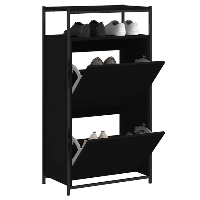 skoreol 60x34x112 cm konstrueret træ sort