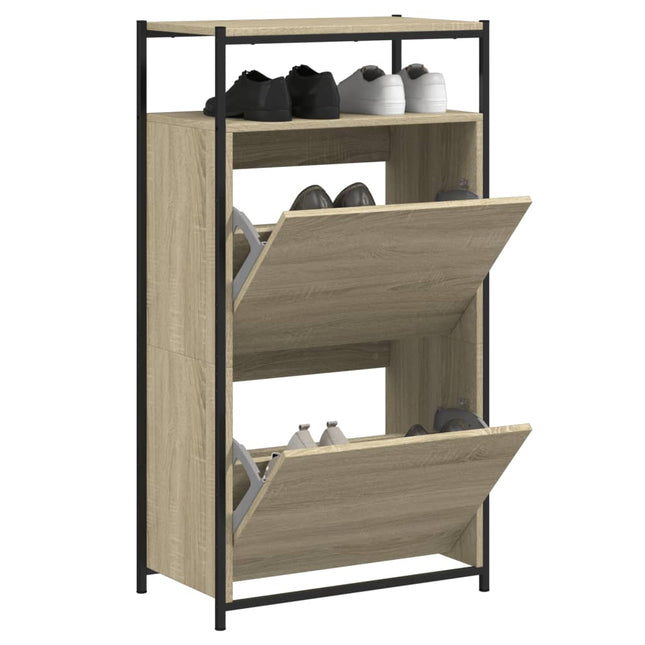 skoreol 60x34x112 cm konstrueret træ sonoma-eg