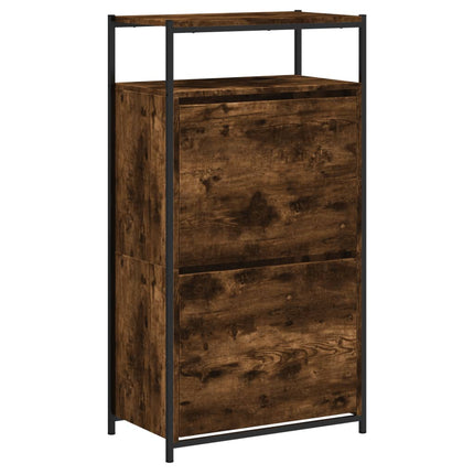 skoreol 60x34x112 cm konstrueret træ røget egetræsfarve
