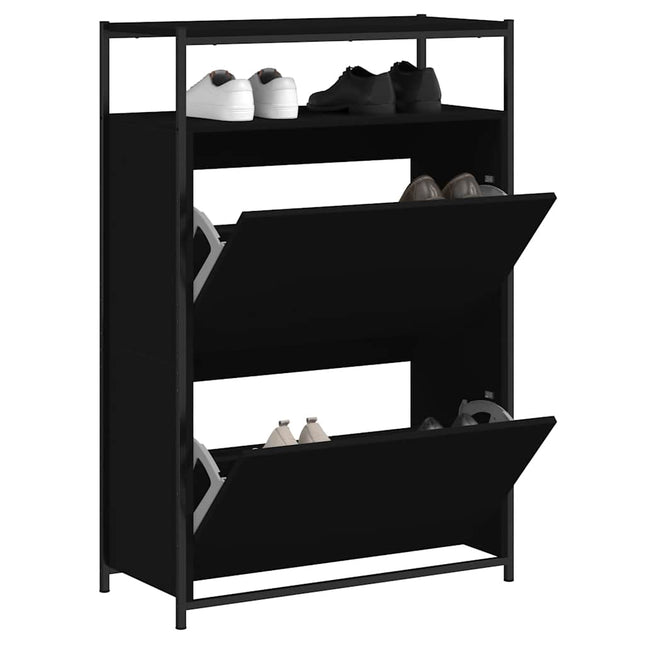 skoreol 75x34x112 cm konstrueret træ sort