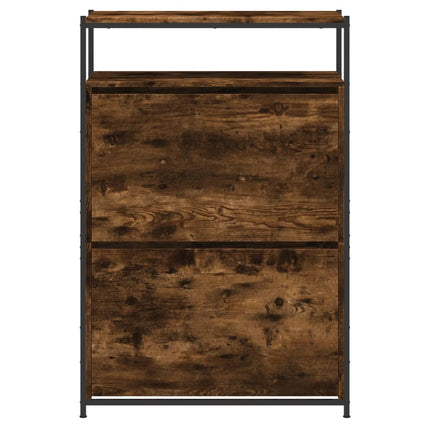 skoreol 75x34x112 cm konstrueret træ røget egetræsfarve