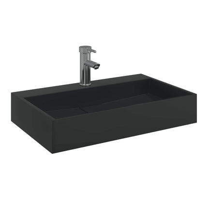 håndvask 60x38x11 cm mineralstøbt/marmorstøbt matsort