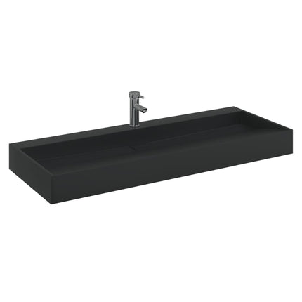 håndvask 120x46x11 cm mineralstøbt/marmorstøbt matsort