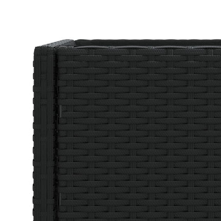 plantekasse med hylde polyrattan sort