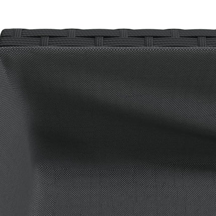 plantekasse med hylde polyrattan sort