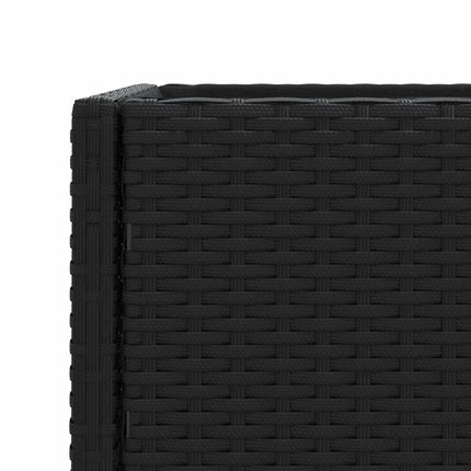 plantekasse med hylde polyrattan sort