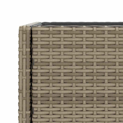plantekasse med hylde polyrattan grå