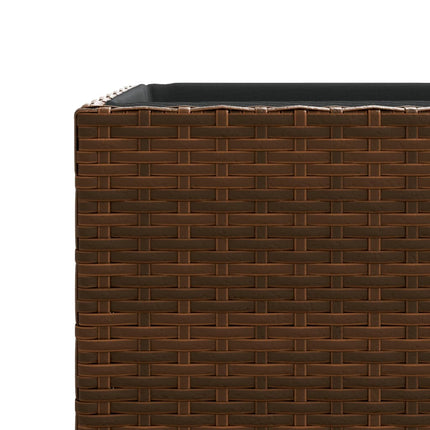plantekasser 3 stk. polyrattan brun