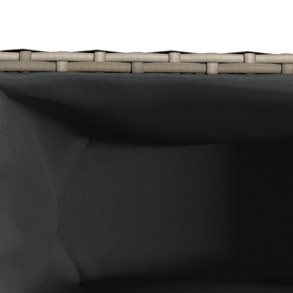 plantekasse med hjul og 2 krukker 90x20x40 cm polyrattan brun