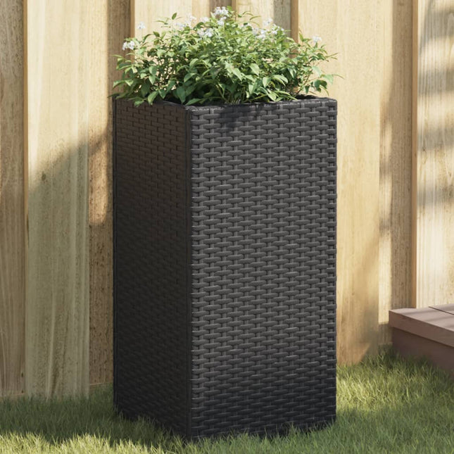 plantekasse 30x30x60 cm polyrattan sort