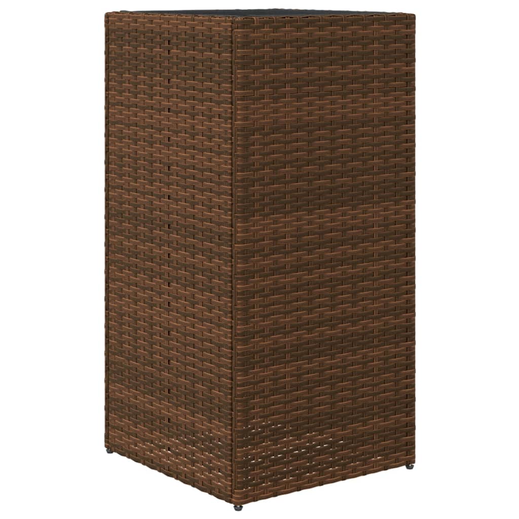 plantekasse 40x40x80 cm polyrattan brun