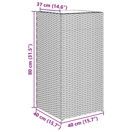 plantekasse 40x40x80 cm polyrattan grå