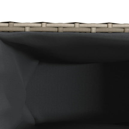 plantekasse med 3 krukker 105x30x32 cm polyrattan grå