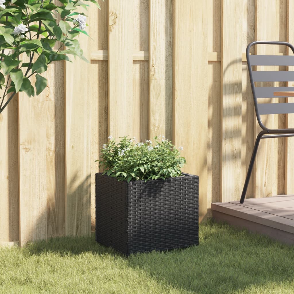 plantekasse 36x30x32 cm polyrattan sort