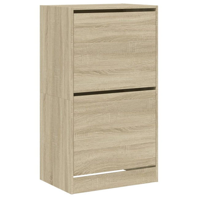 skoskab med 2 vippeskuffer 60x42x108 cm sonoma-eg