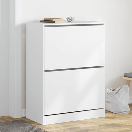skoskab med 2 vippeskuffer 80x42x108 cm hvid
