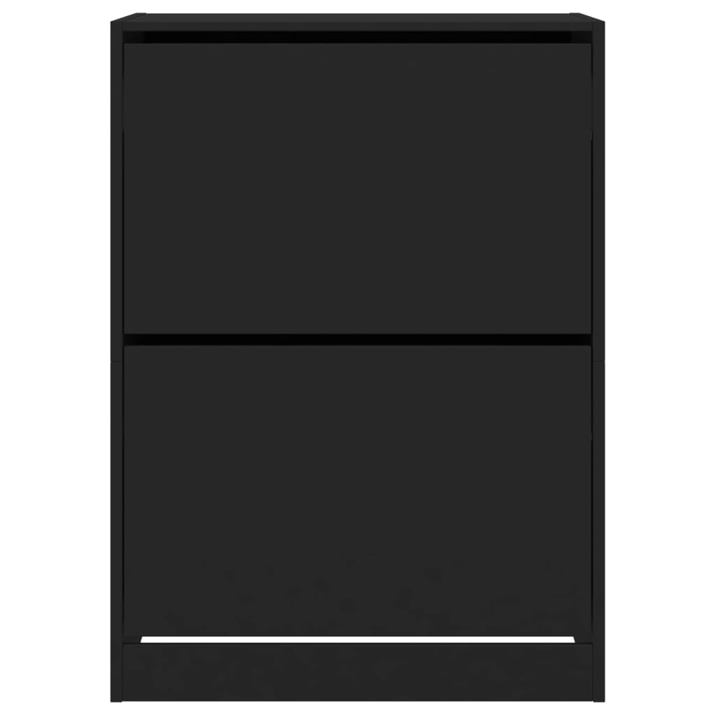 skoskab med 2 vippeskuffer 80x42x108 cm sort