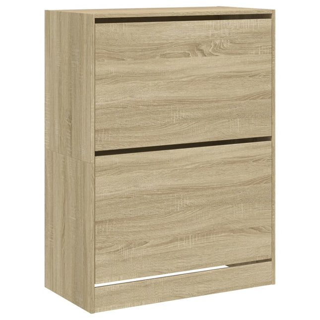 skoskab med 2 vippeskuffer 80x42x108 cm sonoma-eg