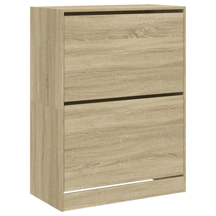 skoskab med 2 vippeskuffer 80x42x108 cm sonoma-eg