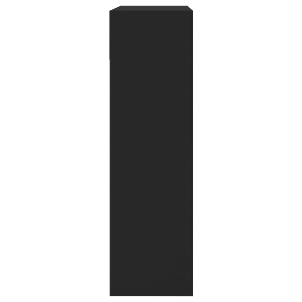 skoskab med 2 vippeskuffer 80x34x116 cm sort