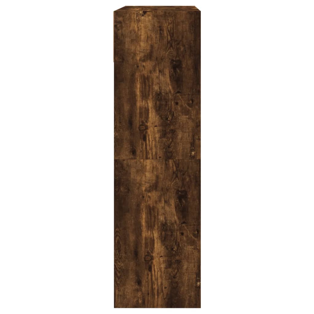 skoskab med 2 vippeskuffer 80x34x116 cm røget egetræsfarve