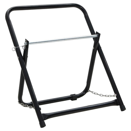 vandslangestativ 48 cm 45 kg pulverlakeret stål sort