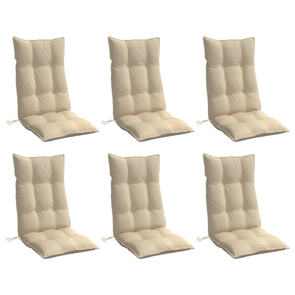 stolehynder m. høj ryg 6 stk. oxfordstof beige