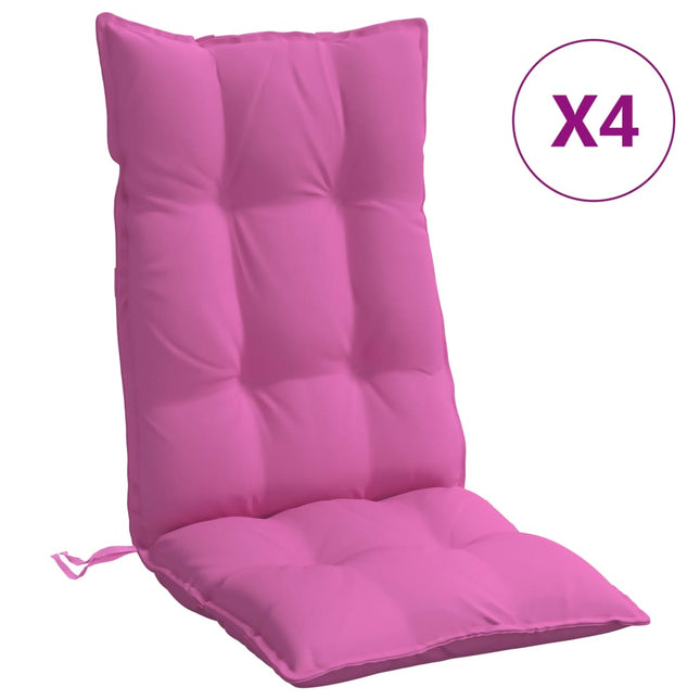stolehynder m. høj ryg 4 stk. oxfordstof pink