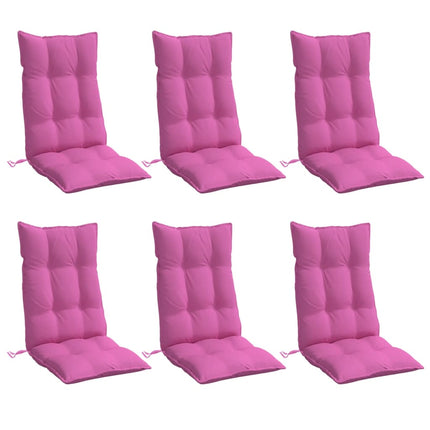 stolehynder m. høj ryg 6 stk. oxfordstof pink