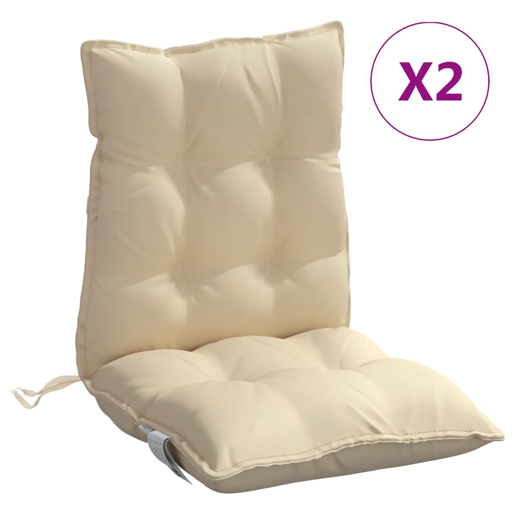 stolehynde med lav ryg 2 stk. oxfordstof beige
