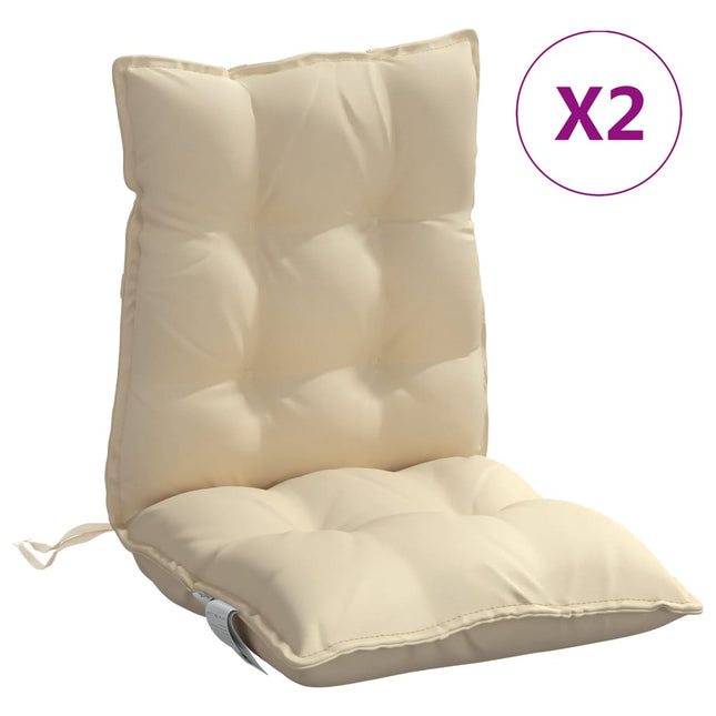 stolehynde med lav ryg 2 stk. oxfordstof beige