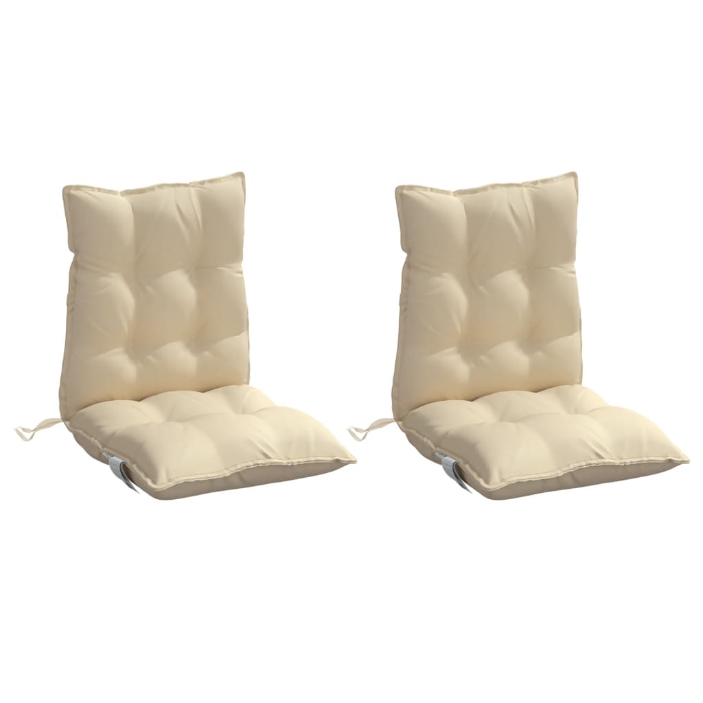stolehynde med lav ryg 2 stk. oxfordstof beige