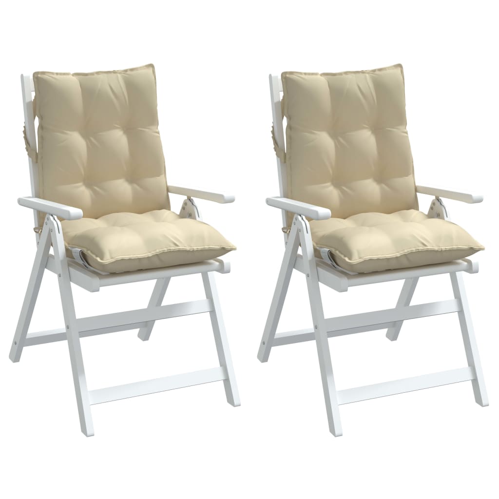stolehynde med lav ryg 2 stk. oxfordstof beige