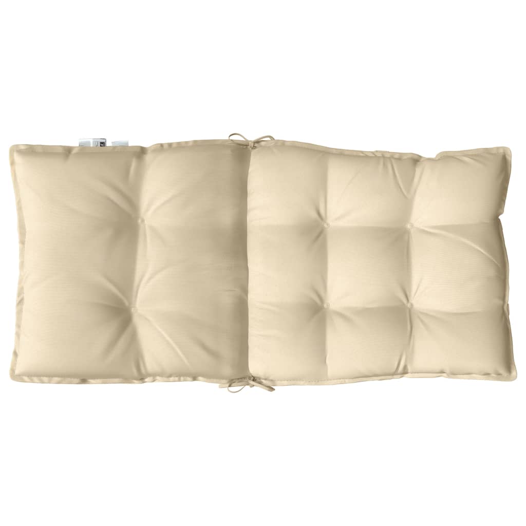 stolehynde med lav ryg 2 stk. oxfordstof beige